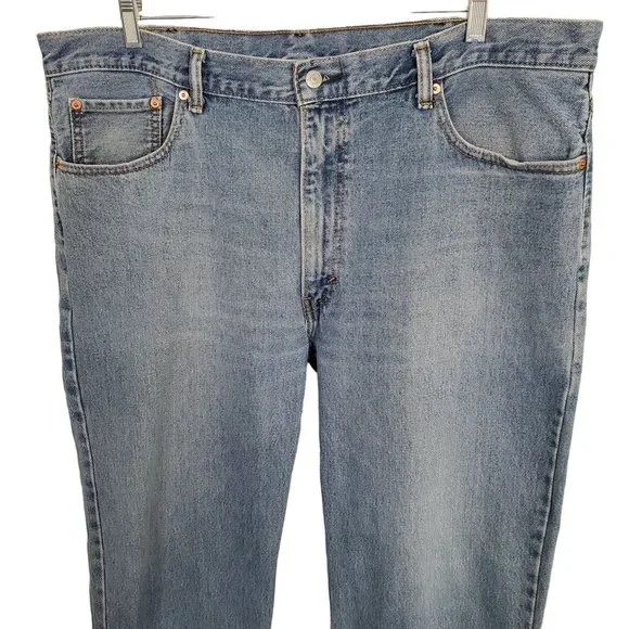 Levi's 550 Mens Size 42 x 30 Jeans Blue Denim Relaxed Tapered Leg #005504886